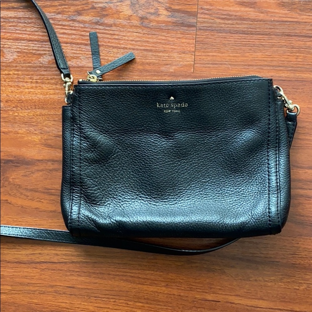 Kate Spade black leather crossbody bag